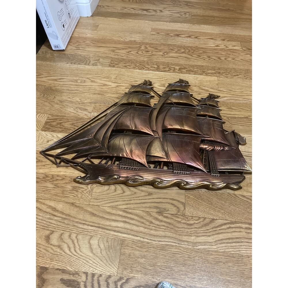 Vtg LARGE 1962 27 X 21 Syroco Sailing Ship #4574 Wall Hanging Decor MCM